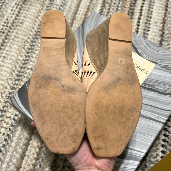 EUC Jeffrey Campbell | Rodillo Nude Laser Cut Lace Up wedge sandals heels - Picture 7 of 8